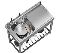 TAXXII Fregadero de Cocina Exterior Comercial para Restaurante, Fregadero de Acero Inoxidable de un Solo Seno, estación Multiusos para Bar, Hotel y hogar, 1 Compartimento con Grifo.