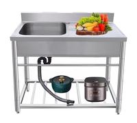 TAXXII Fregadero de Cocina Exterior Independiente de Acero Inoxidable, Fregadero Industrial Grande de un Solo Seno para restaurantes, cafeterías, Bares, hoteles, garajes y lavanderías.