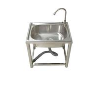 TAXXII Fregadero de Cocina Independiente de Acero Inoxidable, de un Solo Seno, Rectangular, para Exteriores, con Grifo y desagüe para jardín, Cocina, Garaje, lavadero o Cuarto de Servicio