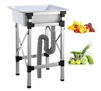 TAXXII Fregadero de plástico Independiente con Soporte de Acero Inoxidable, Fregadero de Cocina utilitario para Interiores y Exteriores, lavamanos para Verduras, lavamanos Temporal para c