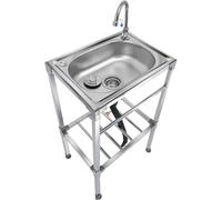 TAXXII Fregadero Multiusos de Acero Inoxidable - Independiente, portátil, para Camping, Uso Interior/Exterior, con Grifo, fácil de Limpiar, para Aplicaciones comerciales o de Cocina.