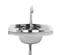 TAXXII Fregadero Triangular de Esquina de Acero Inoxidable para Montaje en Pared, Ideal para baños, cocinas, Lugares públicos, Bares, Barcos, autocaravanas y caravanas (Edelstahl)