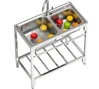 TAXXII Fregadero utilitario Comercial de Alta Resistencia, Independiente, con Grifo y Estante de Almacenamiento, estación de Lavado de Acero Inoxidable para Cocina, lavadero, Garaje y ext