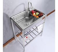 TAXXII Fregadero utilitario de un Solo Seno de Acero Inoxidable Comercial para Cocina con Grifo, Independiente y de Gran tamaño para lavandería, Garaje, Interiores y Exteriores.
