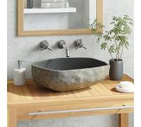 TAXXII Lavabo Ovalado único de Piedra de río, Lavabo de encimera Natural para baño, diseño Elegante, tocadores pequeños o baños y Lavabo Elegante.