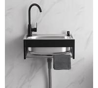 TAXXII Lavadero portátil Exterior y Multiusos, Fregadero Individual Independiente para garajes comerciales, fregaderos de Acero Inoxidable para restaurantes (50 * 40 cm)