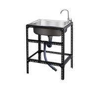 TAXXII Lavello Da Campeggio per Cucina, Tavolo La Pulizia del Pesce, In Acciaio INOX 304, Indipendente, con Rubinetto E Scolapiatti, Bar, Ristoranti, Hotel Casa, Superficie Facile Pulire,
