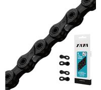 TAYA e-NOVE-91 - Cadena de bicicleta de 9 velocidades, 136 eslabones, titanio negro, cambio suave y duradero, para bicicleta eléctrica, grava y MTB