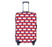 TAyang Funda protectora de equipaje con estampado de bandera de Chile, impermeable, a prueba de polvo, elástica, se adapta a maletas de 18 a 32 pulgadas, White, XL