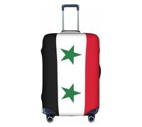 TAyang Funda protectora de equipaje con estampado de bandera de la República Árabe Siria, impermeable, a prueba de polvo, elástica, se adapta a maletas de 18 a 32 pulgadas, White, S
