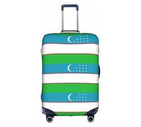 TAyang Funda protectora de equipaje con estampado de bandera de la República de Uzbekistán, impermeable, a prueba de polvo, elástica, se adapta a maletas de 18 a 32 pulgadas, White, XL