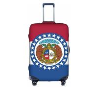 TAyang Funda protectora de equipaje con estampado de bandera del estado de Missouri, impermeable, a prueba de polvo, elástica, se adapta a maletas de 18 a 32 pulgadas, White, S