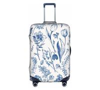 TAyang Funda protectora de equipaje con estampado de flores y hojas, impermeable, a prueba de polvo, elástica, se adapta a maletas de 18 a 32 pulgadas, White, L