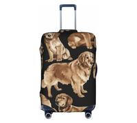 TAyang Golden Retrievers - Funda protectora para equipaje, impermeable, a prueba de polvo, elástica, se adapta a maletas de 18 a 32 pulgadas, White, M
