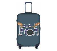 TAyang Jazz Drum Print - Funda protectora para equipaje, impermeable, a prueba de polvo, elástica, se adapta a maletas de 18 a 32 pulgadas, White, L