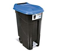 Tayg 433023 Contenedor de residuos con Pedal, Base Negra y Tapa Azul, 80 litros