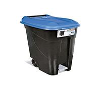 Tayg 433023 Contenedor de residuos con Pedal, Base Negra y Tapa Azul, 80 litros
