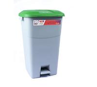 Tayg 434037 - Contenedor de residuos con Pedal, Base Gris y Tapa Verde, 50 litros