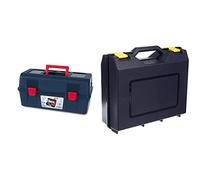 Tayg - Caja herramientas plástico nº 25 & Maleta herramientas eléctricas no 40, Color Azul Oscuro, 385 x 330 x 130 mm