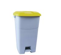 Tayg - Contenedor de residuos 60 litros con Pedal, Base Gris y Tapa Amarilla