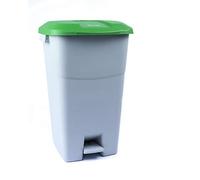 Tayg - Contenedor de residuos 60 litros con Pedal, Base Gris y Tapa Verde
