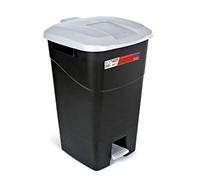 Tayg - Contenedor de residuos 60 litros con Pedal, Base Negra y Tapa Gris