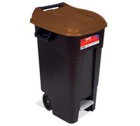 Tayg EcoTayg - Contenedor de residuos 120 litros con pedal, base negra y tapa marrón