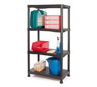Tayg Kit estantería plástico 744, 700 x 400 x 1366 mm, Negro