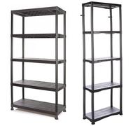 Tayg Kit estantería plástico 945, Negro, 900 x 400 x 1800 mm & 635 - Kit estantería plástico
