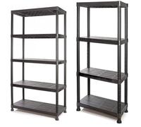 Tayg Kit estantería plástico 945, Negro, 900 x 400 x 1800 mm & Kit estantería plástico 634, 600 x 300 x 1370 mm, Multicolor