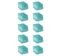 Tayg Pack 10 Gavetas de Plastico Apilables nº53 - Organizador de Tornillos, Cajones, Caja de Almacenamiento, Cubetas de Plastico Rectangulares (Turquesa, 33,6 x 16 x 13 cm)