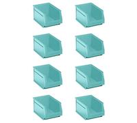 Tayg Pack 8 Gavetas de Plastico Apilables nº55 - Organizador de Tornillos, Cajones, Caja de Almacenamiento, Cubetas de Plastico Rectangulares (Turquesa, 33,6 x 21,6 x 20 cm)