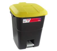 Tayg Tapa Amarilla Contenedor de residuos 50 litros con Pedal, Base Negra (430015)