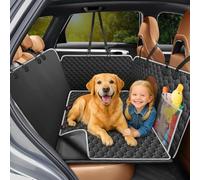 Taygeer Funda Coche Perro Rigida, Base Robusta Ampliada Cubre Asientos Coche Perro Soporta Impermeable Protector Antigarras 600D con Ventana de Malla Visible para la Mayoría de Coches, SUV, Negro