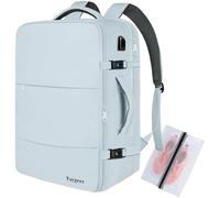 Taygeer Mochila Viaje Cabina Avion 40x20x25 Ryanair, Mochila Cabina Avion con Puerto USB Compartimento Estanco Equipaje de Mano Impermeable Multifuncional Travel Backpack para Viaje, Trabajo, Azul
