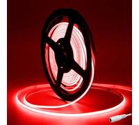 Tayire COB Tira de Luz LED DC12V Rojo, 5M 480LED/m Tira de Luz CRI90+ 4mm Súper Brillante LED Tira Llevada Flexible Para decoración de coche FPV y bricolaje(solo tira de LED)