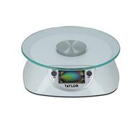 Taylor Balanza Digital de Cocina con Plataforma de Vidrio, Gran Precisión, Función de Peso con Tara, Plata, 5 kg / 5000 ml de Capacidad