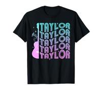 Taylor Nombre personalizado I Love Taylor Girl Groovy 70's 80's Camiseta