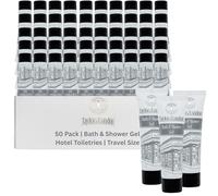 Taylor of London Sloane Street - Tubo de gel de baño y ducha de 30 ml, caja de 50 x 30 ml, ideal para hoteles, Airbnb y vacaciones | Paquetes de bienvenida de hotel, mini artículos de tocador, gel de
