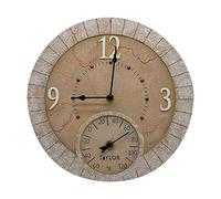 Taylor Precision Products 92682 Terra Cotta - Reloj con termómetro (poliresina, 35,5 cm), Multicolor