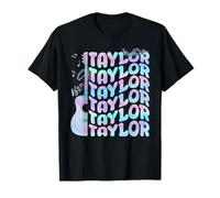 Taylor Primer Nombre I Love Taylor Personalizado Groovy Tie Dye Camiseta