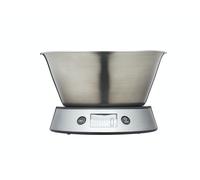 Taylor Pro Balanza Digital de Cocina con Recipiente Extraíble, Nivel Profesional con Función de Peso con Tara y Alta Precisión, Acabado en Acero Inoxidable, 5 kg de Capacidad