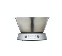 Taylor Pro Balanza Digital de Cocina con Recipiente Extraíble, Nivel Profesional con Función de Peso con Tara y Alta Precisión, Acabado en Acero Inoxidable, 5 kg de Capacidad