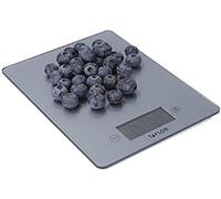 Taylor Pro Balanza Digital de Cocina de Diseño Ultrafino, Compacta, Nivel Profesional, Función de Peso con Tara con Alta Precisión, Vidrio Plata, 5 kg de Capacidad