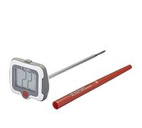 Taylor Pro - Termómetro Digital de Cocina, Sonda de Temperatura para Carne con Diseño Giratorio, Acero Inoxidable/Plástico, Color Blanco/Gris, 17 x 2,5 x 5 cm