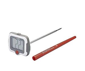 Taylor Pro - Termómetro Digital de Cocina, Sonda de Temperatura para Carne con Diseño Giratorio, Acero Inoxidable/Plástico, Color Blanco/Gris, 17 x 2,5 x 5 cm