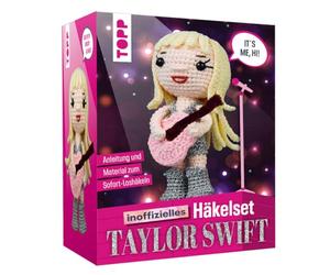 Taylor Swift - Kit de ganchillo no oficial, instrucciones (idioma español no garantizado), hilo mixto de 4 colores, algodón de relleno, aguja de ganchillo de 3,0 mm, ojos de seguridad, alambre de