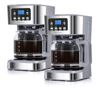 Taylor Swoden 2 UDS Cafetera Goteo, 1,5L(12 tazas) Cafetera con Filtro Reutilizable, Pantalla LCD, Programable 24h, Función AutoClean, Función Mantener Caliente, 950W, Gris(Pewter/03NOS)