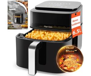 Taylor Swoden Air Fryer 6.5L 1800W Freidora de Aire con Doble Resistencia, Ventana de Visualización, 8 Programas, Panel Táctil Digital, Interior Metálico, 14 Recetas Físicas, Capacidad para 8 Personas
