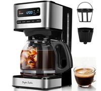 Taylor Swoden Cafetera Automática, 1.8L, con Modo Café Helado y Autolimpieza - Temporizador 24H para Preparar al Despertar, 3 Ajustes de Sabor, Jarra Antigoteo y Filtro Permanente, Color Negro